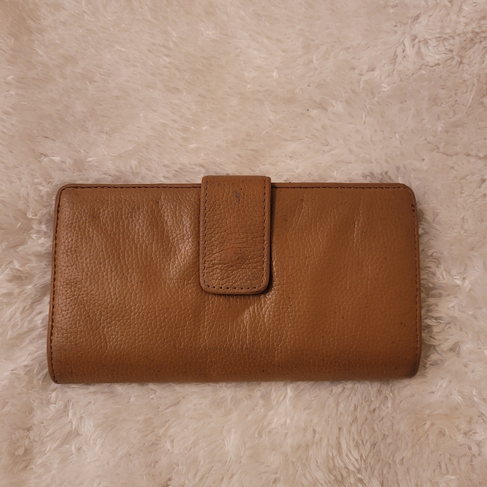 Genuine leather neutral color women wallet